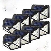 Solar Lights Outdoor 100LED 3 Modes 270 Lighting Angle Motion Sensor Security Lights for Backyard Garden Fence Patio Front Door