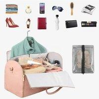 Travel Bag PU Leather Travel Garment Bag Large Capacity Foldable Storage Bag Fashion Outdoor Sports
