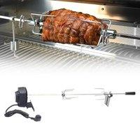 BBQ Grilling Skewer with Stainless Steel Motor Rotary Barbecue Skewer Gas Grill Automatic Kit