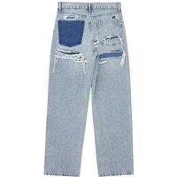 Women's Fashion Jeans Solid Colour Loose Trousers Gradient Colour Casual Streetwear Pant Broken
