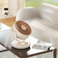 Desktop Air Circulator Fan-360 Auto Rotation Desktop Fan With 3 Speed,USB Rechargeable Quiet Fan for Camping/Home/Gift