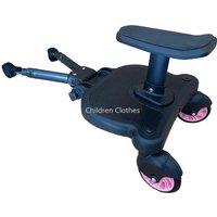 2 in 1 Universal Strollers Step Board Adapter Second Child Jogger Footborad with Seat Twins Scooter Baby Pram Hitchhiker Bumper