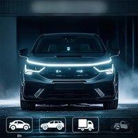 1pc Dynamic meteor Led Car Hood Lights Strip Universal Engine Hood Guide Decorative Light Bar Auto