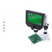 600X Digital Electronic Microscope 4.3 inch LCD Display Aluminum Alloy Base Adjust LED Lights for PCB Motherboard Repair