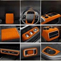 Alcantara Suede Central Control Armrest Cover Lift Panel Water Cup Frame Trim LHD For LeadingIdeal