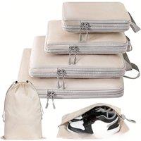 Set/5 pcs Compressible Packing Travel Storage Bag Cubes Waterproof Suitcase Nylon Portable With