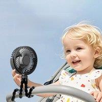 Baby Stroller Fan-Portable Small Fan,Usb Fan Rechargeable,Stroller Fan,Low Noise Fan,Fan Stand,Fan For Cart/Home