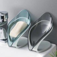 Bathroom Holder Leaf Shape Dish Kitchen Sponge Box Storage Non-slip Drain Case Container Bathroom accessorie