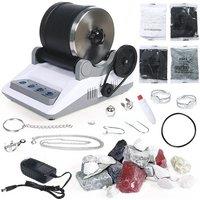 110/220V Rock Tumbler Kit DIY Electric Rock Tumbler Toy with Rough Gemstones Polishing Grits for Adult Kids Polishing Machine