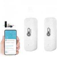 2PCS Tuya Zigbee WiFi Temperature Humidity Sensor Home Connected Thermometer Compatible With Smart Life Alexa Google Assistant