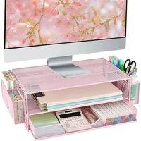 Computer Monitor Stands with Drawers and Pen Holder, Desk Accessories & Workspace Desk Organizers,