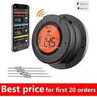 2025 Upgrade Outdoor Digital Wireless Bluetooth Dome Cooking Food Meat Thermometer for BBQ Charcoal Grill and Oven Smoker