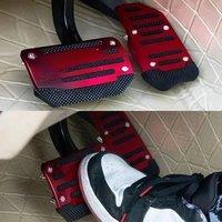 1pcs Universal Non-Slip Car Pedals - Easy Install Safety Accessory for Manual & Automatic Vehicles - Stylish Red & Blue Design