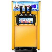 Soft Serve Ice Cream Machine Commercial Electric Ice Cream Makers Desktop Sundae 2+1 Flavors Ice Cream Machine Machine 18/H