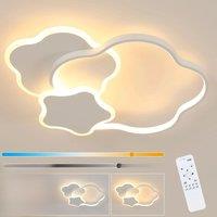 31W Star Ceiling Light, 3000-6500K Infinite Dimming with Remote Control Ceiling Light, Modern Minimalist White Ceiling Light