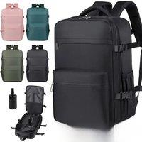 Men Vacuum Compression Backpack Laptop Backpack Expand Hiking Vacuum Travel Backpack, Ryanair Backpack 46x30x20 Cabin Bag