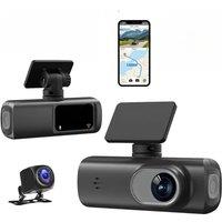 V22 Dash Cam 4K UHD Front and Rear Dual Recording with Phone Connectivity, GPS Route Tracking Car