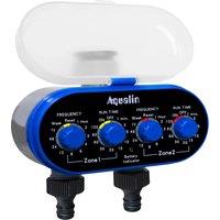 Ball Valve Two Outlet Automatic Watering Four Dials Water Timer 0 Pressure Garden Irrigation Controller for Garden, Yard