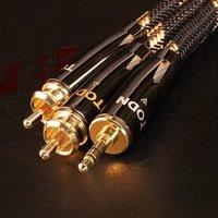 TODN hifi 3.5mm to 2rca audio cable aux 3.5 Y Splitter jack stereo 7N OCC conductor for speaker PC Phone Amplifiers Mixer