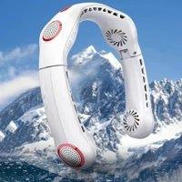 5000mAh Neck Fan USB Rechargeable Silent Bladeless Electric Fan Portable Air Conditioner Air Cooler