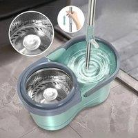 Suit, Automatic Rotating Mop /3pcs Mop Replacement Head, Clean Microfiber Tow Bucket Lazy Magic Mop