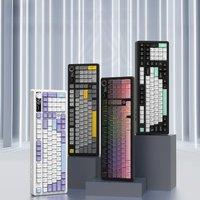AJAZZ AK980 V2 Three-mode Wired Mechanical Keyboard Hot-swappable Gasket RGB Low-noise Ergonomic