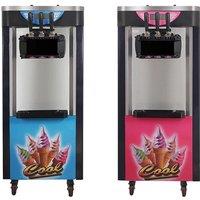 Commercial Ice Cream Machine 18-28 L/H Yield 1850W 3-Flavor Countertop Soft Serve Ice Cream Maker