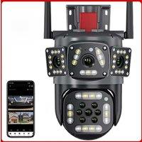 V380 Pro 6K 12MP WiFi Camera Outdoor 360 Video Surveillance Security Camera Three Screen Ai