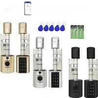 TTLock Keyless Smart Cylinder Fingerprint Lock with 4Pcs AAA Battery Adjustable Length Biometric