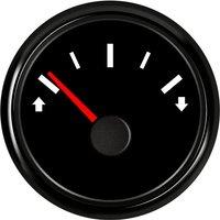 52mm 0-190ohm Instrument Panel Trim Gauges Up to Down Black Trim Meters 9-32vdc with Red Backlight for Auto Boat Truck Vessel