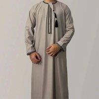 New Muslim Men Long Sleeve Pullover Dress Abaya Daffah Jubba Thobe Pakistan Saudi Arab Kaftan Islam