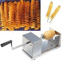 Stainless Steel Spiral Potato Potato Chips Maker Cutter Fruit Slice Kitchen Home Hand-cranked