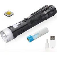 EAGTAC PX30LC2-DR Diffuser XPL HI LED 1760 Lm USB Rechargeable Flashlight Nichia 219C 18650 Included CR123A Camping Reading