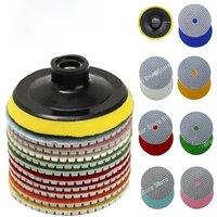 8pcs 5 inch 100mm Diamond Polishing Pads Kit Wet/Dry for Granite Stone Concrete Marble Polishing Use Grinding Discs Set M14