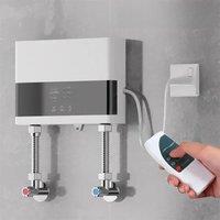110V/220V Instant Water Heater Bathroom Kitchen Wall Mounted Electric Water Heater LCD Temperature