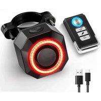 Wireless Bicycle Burglar Alarm Taillight Remote Control USB Charge Motorcycles Scooter Bike Security