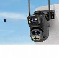 4K 8MP WiFi Surveillance Camera Dual Lens 4X Digital Zoom AI Human Detect ONVIF Outdoor Security PTZ