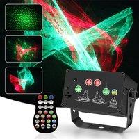Laser Ambient Light 3in1 RGB DJ Disco Party Light Remote Control Auto Sound Control Laser Beam Light for Wedding Holiday Club