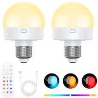 LED Night Light Rechargeable Light Bulbs 5V USB E27/E26 LED Lamp RGB Led Bulb Night Lights Remote Control Lighting Home Decor