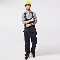 Workwear Overalls Work Bib And Brace Overall Pants Trousers Garage Dungarees Multi Pocket Work Mechanic Overalls With Knee Pads