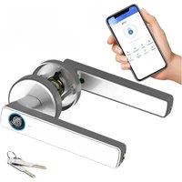 Smart Fingerprint Door Lock with TTLock APP Keyless Entry Door Lock Set with Keypads and Handle