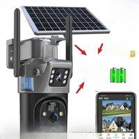 4K 8MP Sim Card Solar Camera comes free with a 256G memory Outdoor IP Cam Dual Screen Security