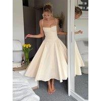 Women Sexy Solid Sling Midi Dress Fashion Sleeveless Backless Pleated Hem Dresses 2025 Summer Female
