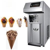 Desktop Soft Ice Cream Machine, Stainless Steel Yogurt Machine, Single Head One Click Defrosting Strawberry Sundae Machine