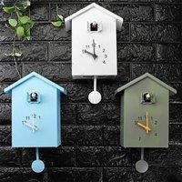Modern Fashion Creative Pendulum Clocks Bird House Battery Powered Cuckoo Wall Clock For Living Room