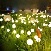 RGB LED Solar Light Garden Decoration Firefly Firework Dandelion Fairy Lawn Lamps IP65 Waterproof For Outdoor Landscape Lighting