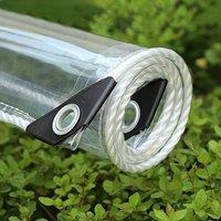 Waterproof Transparent PVC Tarpaulin with Eyelets Weatherproof Foldable 0.39mm Rain Cover Garden