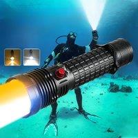2025 Professional Diving Flashlight USB Rechargeable Torch IPX8 Waterproof Diving Lamp Built-in