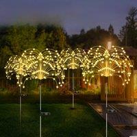 LED Solar Power Firework Light Garden Decoration Fairy Dandelion Lawn Lamps IP65 Waterproof Warm White Outdoor Decorative Lights