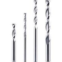 Dreanique 1pc WU2F UP cut Solid Carbide Milling Cutter 3.175 4 6 8mm 2 Flute Spiral Router Bit Carbide End Mill Wood MDF